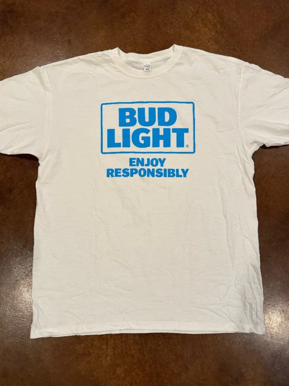 Bud Light Blue & White Promo T-Shirt XL